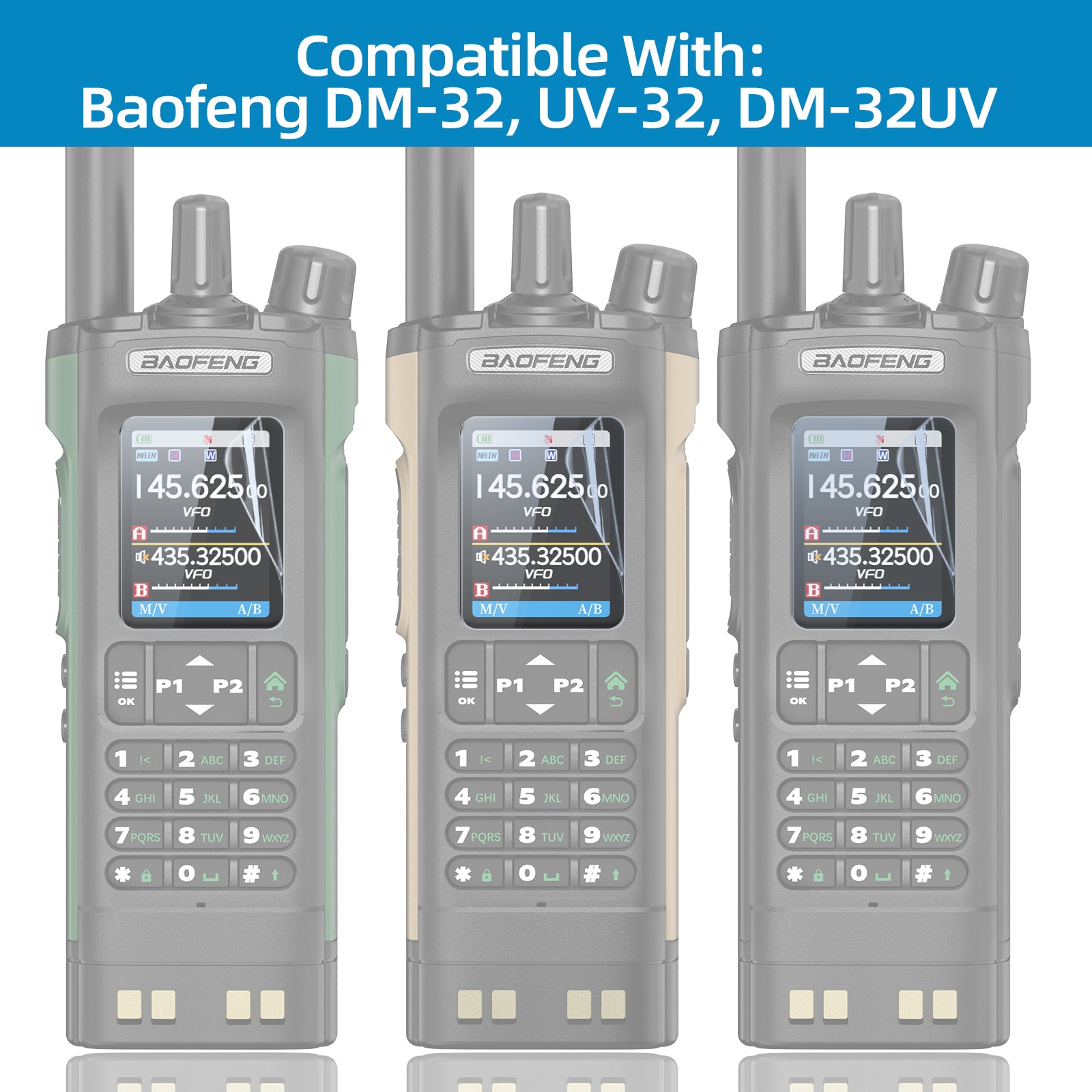 Baofeng UV-32 Screen Protector Cover Walkie Talkie Film Anti-Scratches Compatible With UV-32 DM-32 Two Way Ham Radio Accessories