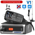 ABBREE AR-7600 V1 V2 Mini Mobile Radio Multi Band FM AM VHF UHF Wireless Copy Frequency Long Range V2 Add GPS With Speaker Mic