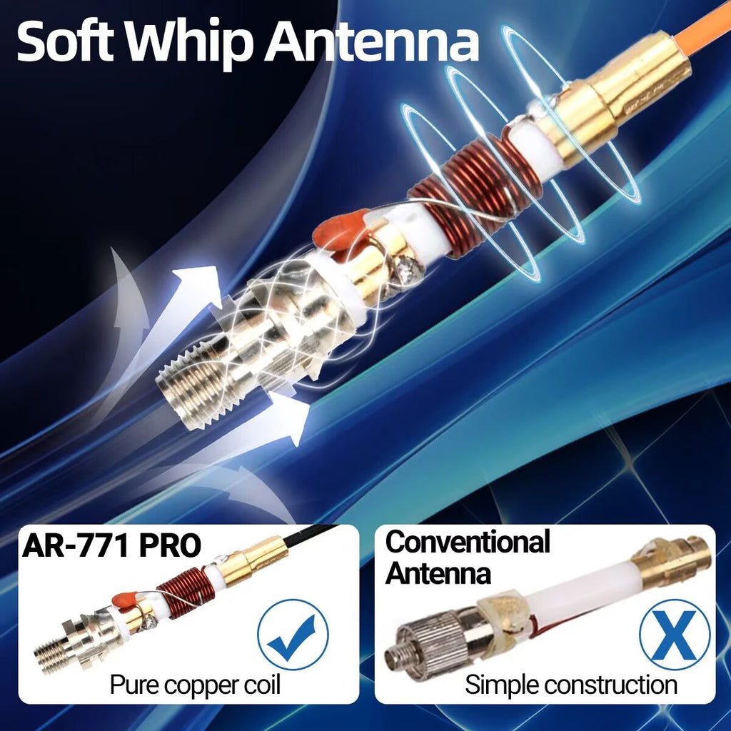 ABBREE AR-771 PRO SMA-Female VHF UHF Dual Band Antenna For Walkie Talkie Baofeng UV-5R UV-21 k6 Quansheng UV K5 (8) Ham Radio