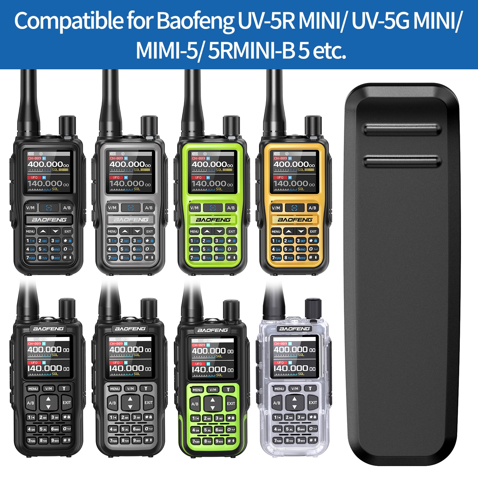 Original Baofeng 5R Mini Walkie Talkie Belt Clip Battery Waist Clip Retention Cip Compatible With UV-5R MINI Battery Replacement