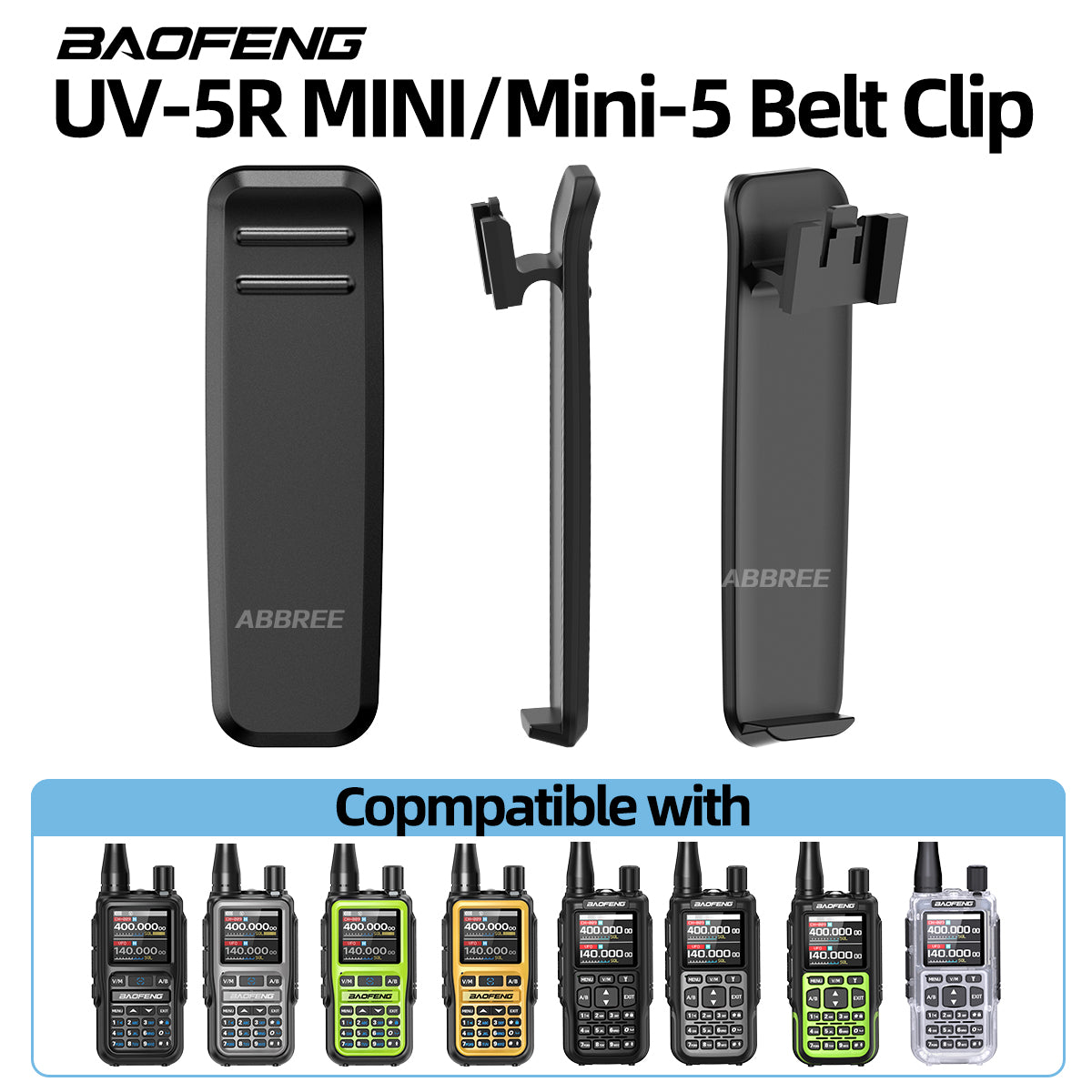 Original Baofeng 5R Mini Walkie Talkie Belt Clip Battery Waist Clip Retention Cip Compatible With UV-5R MINI Battery Replacement