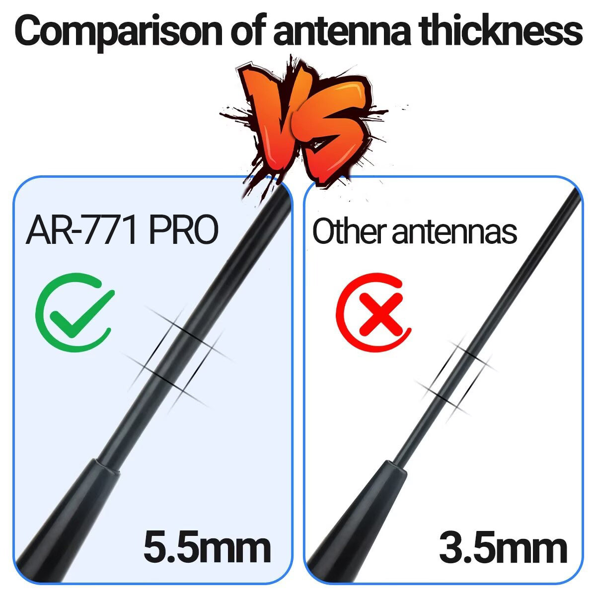 ABBREE AR-771 PRO SMA-Female VHF UHF Dual Band Antenna For Walkie Talkie Baofeng UV-5R UV-21 k6 Quansheng UV K5 (8) Ham Radio