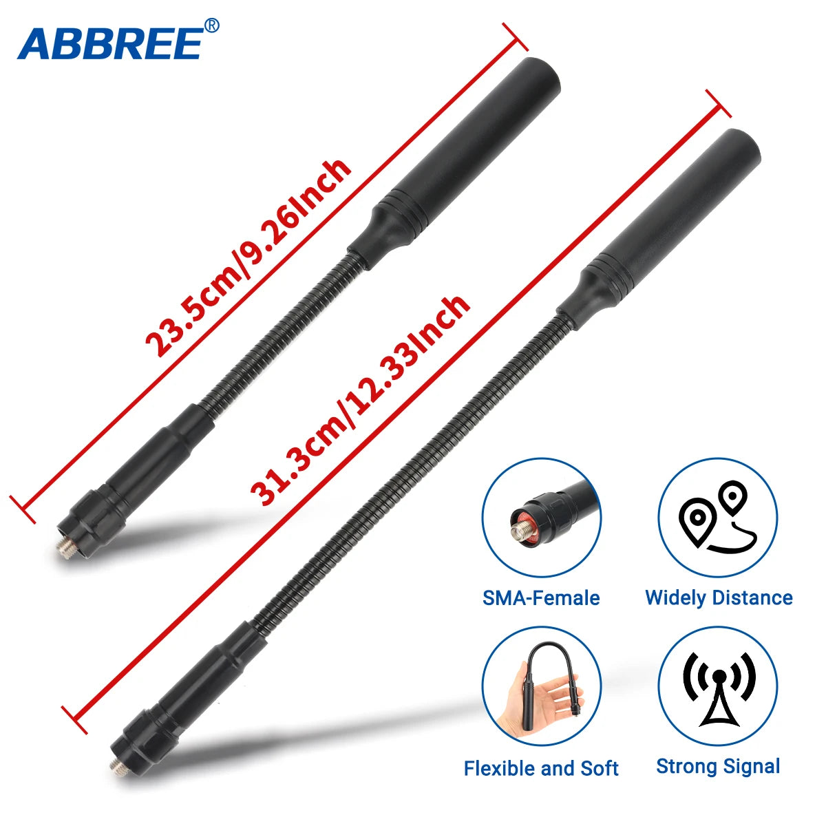 ABBREE Gooseneck Tactical Antenna AR-168 VHF UHF SMA-Female for BAOFENG UV-5R 5RH 13 17 21 PRO QUANSHEGN UV K5 (8) Plus