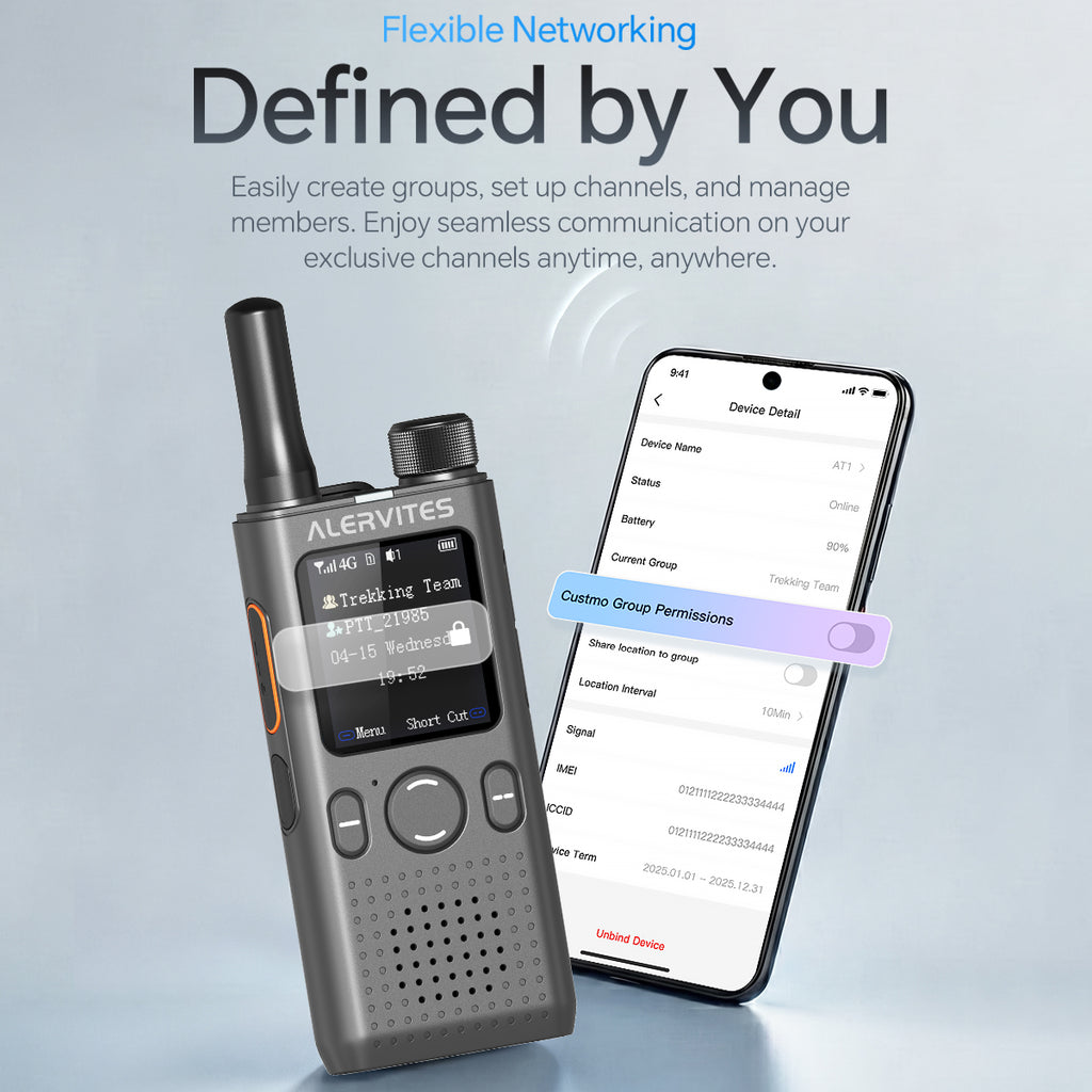 ALERVITES AT1 POC Radio Global 4G/5G Network Walkie Talkie Create Groups Freely Phone APP Settings Unlimited Distance  For Baofeng Portable USB Charge Ham Radio