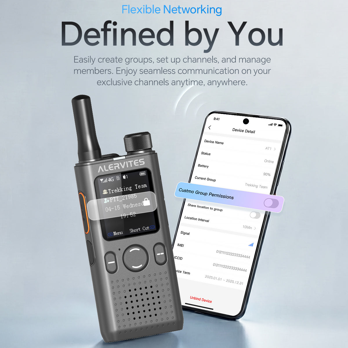 ALERVITES AT1 POC Radio Global 4G/5G Network Walkie Talkie Create Groups Freely Phone APP Settings Unlimited Distance  For Baofeng Portable USB Charge Ham Radio