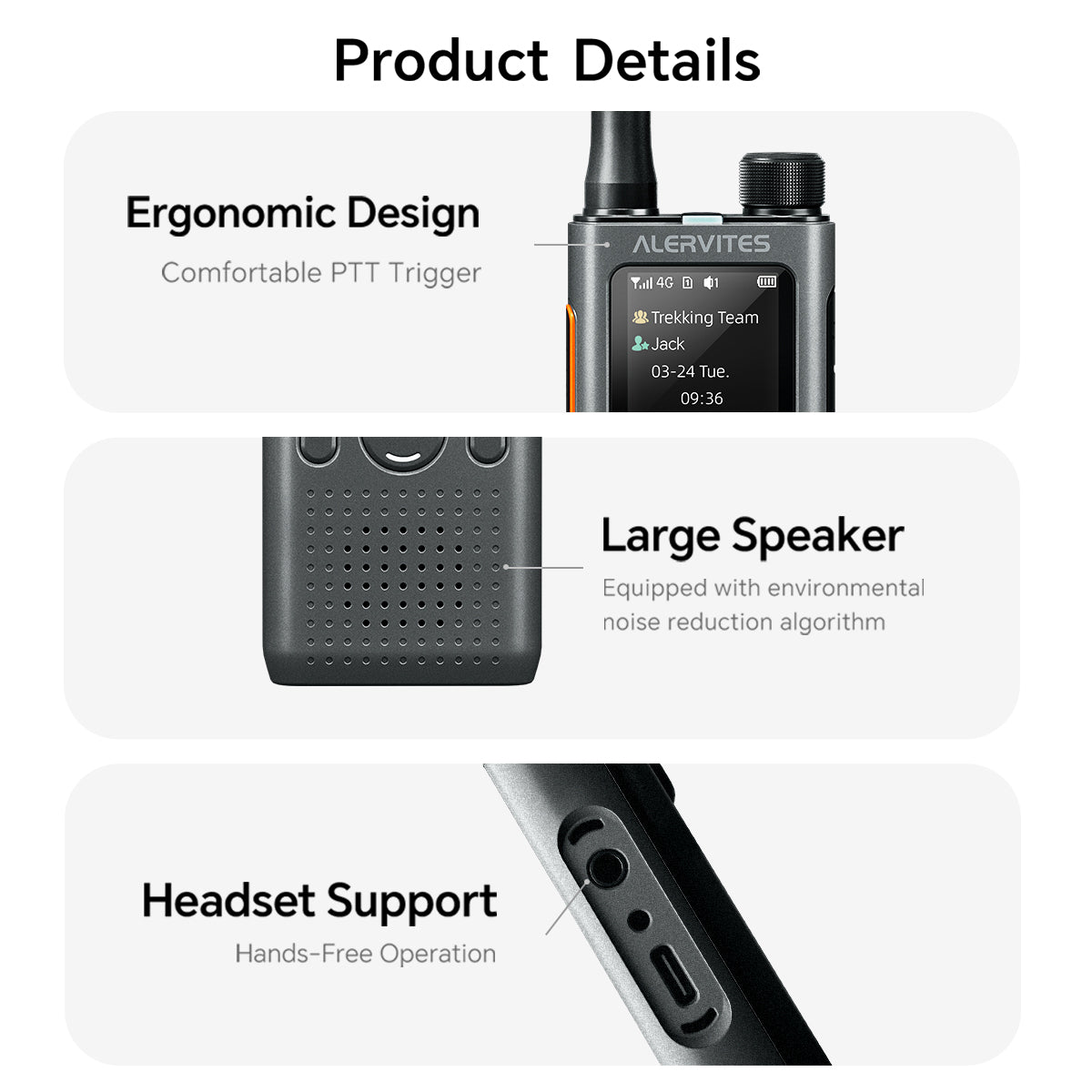 ALERVITES AT1 POC Radio Global 4G/5G Network Walkie Talkie Create Groups Freely Phone APP Settings Unlimited Distance  For Baofeng Portable USB Charge Ham Radio