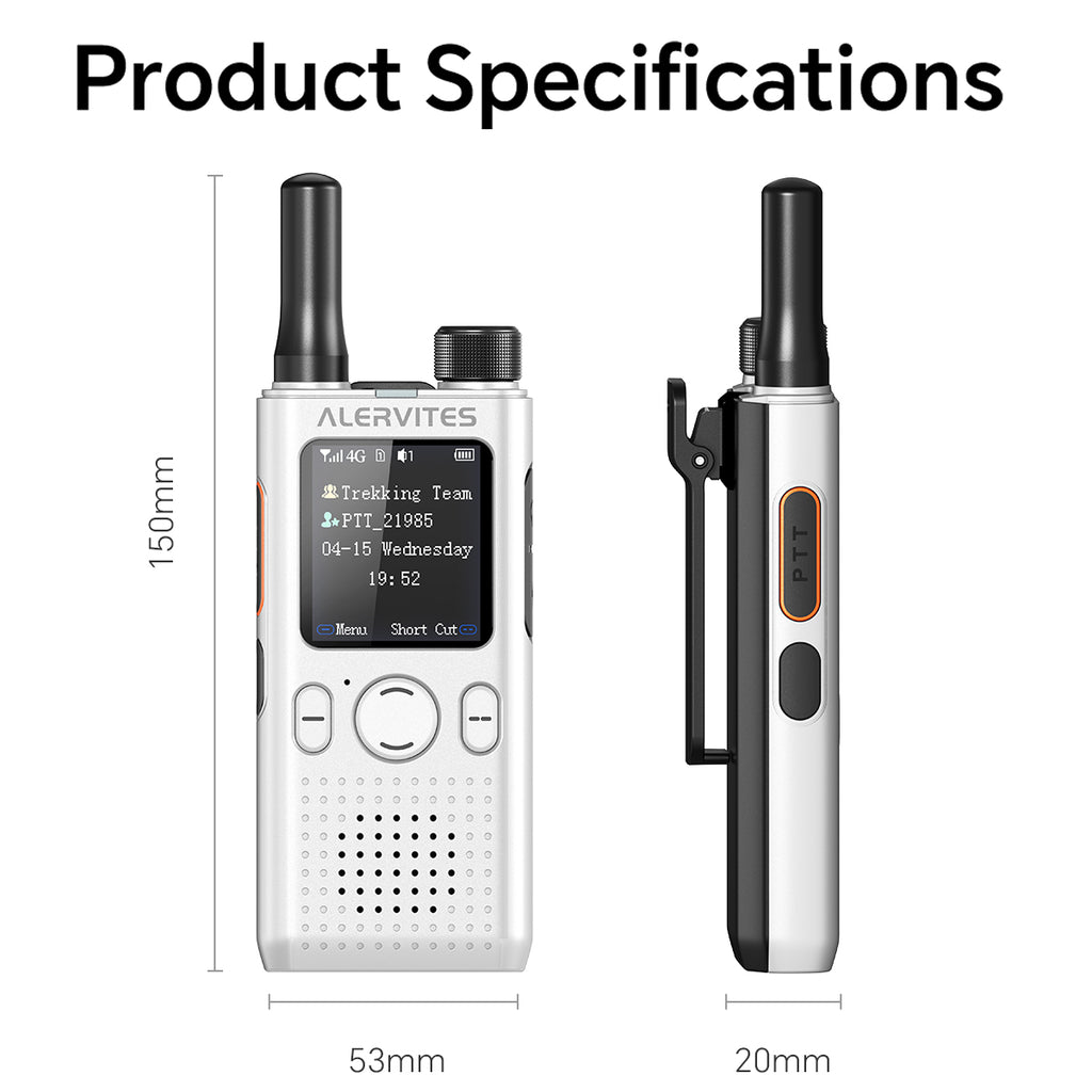 ALERVITES AT1 POC Radio Global 4G/5G Network Walkie Talkie Create Groups Freely Phone APP Settings Unlimited Distance  For Baofeng Portable USB Charge Ham Radio