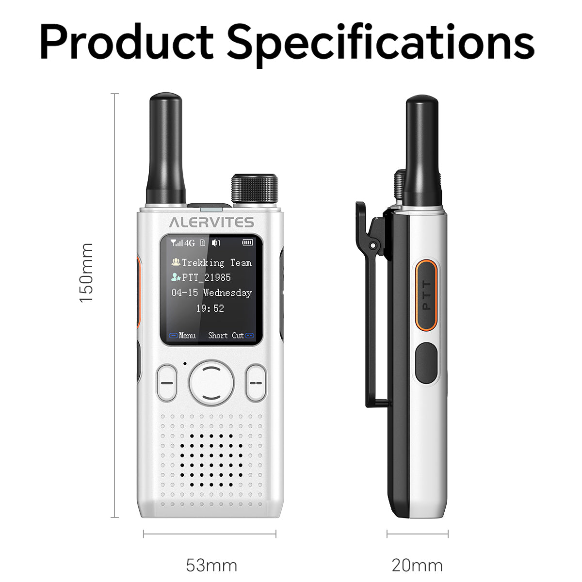 ALERVITES AT1 POC Radio Global 4G/5G Network Walkie Talkie Create Groups Freely Phone APP Settings Unlimited Distance  For Baofeng Portable USB Charge Ham Radio