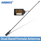 ABBREE AR-771 SMA-Female Dual Band Antenna 144/430MHz High Gain Soft Whip Walkie Talkie Antenna For Baofeng UV-5R UV-9R PRO