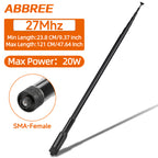ABBREE CB Radio Antenna 27MHz SMA-Female Telescopic Walkie Talkie For BAJETON BJ-9000 BJ-7800 BJ-8300 Radtel RT-950PRO Radio