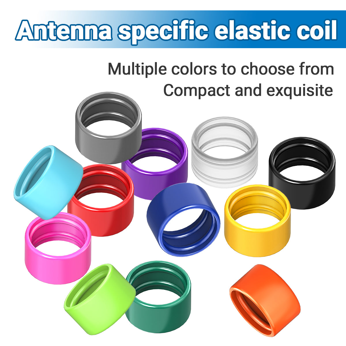 ABBREE 12 Colors Color ID Bands Distinguish for Radio Antenna BAOFENG BF-888S UV5R QUANSHENG UV-K5 XPR3500 XPR7380 Walike talkie