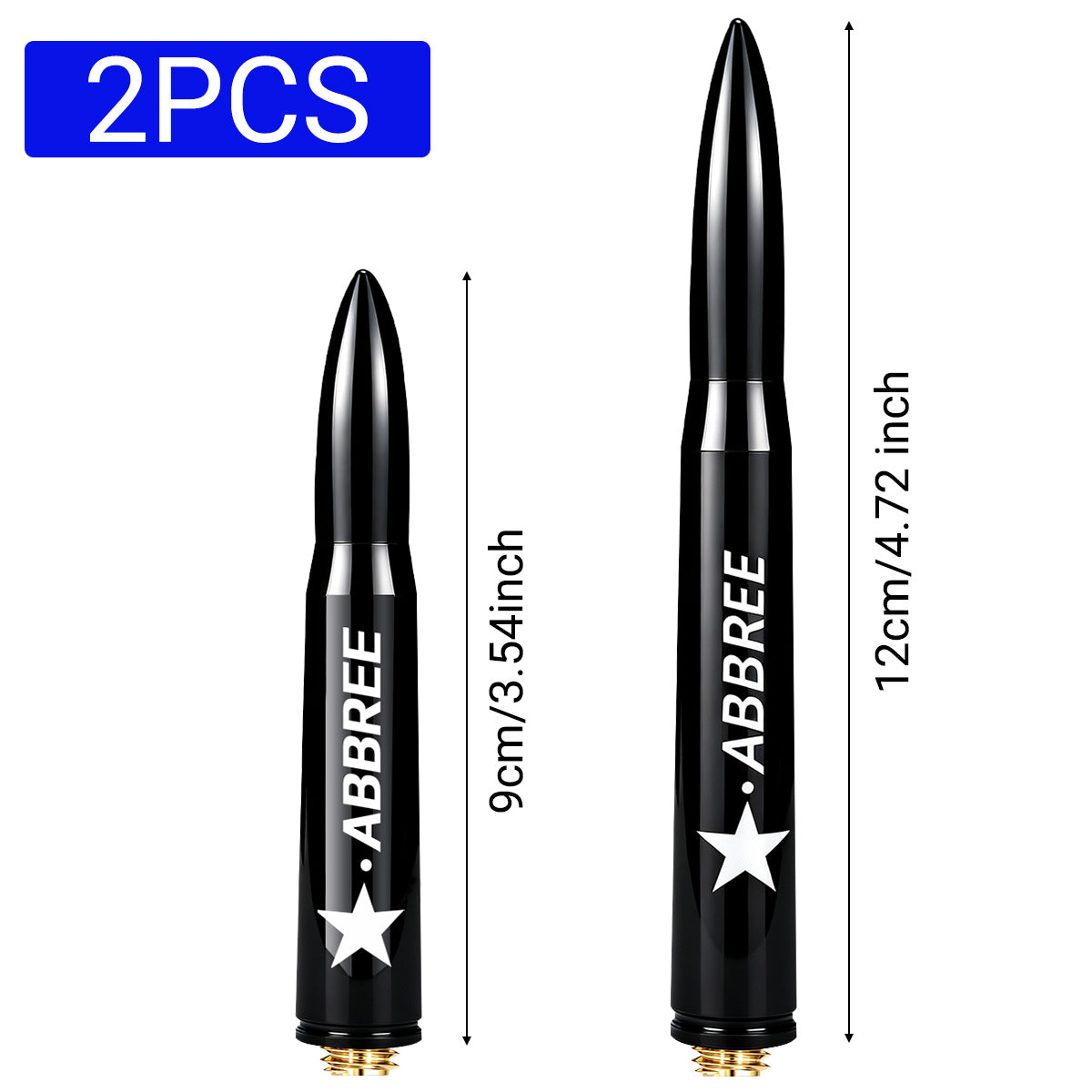 ABBREE AR‑47 Bullet Mini Antenna SMA‑Female VHF UHF 10W High‑Gain For Baofeng Quansheng Handheld Radio