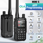 Baofeng Mini 5 Walkie Talkie Upgrade 5R Mini Bluetooth Programming Wireless Copy Frequency Full Band Type-C Long Range Ham Radio