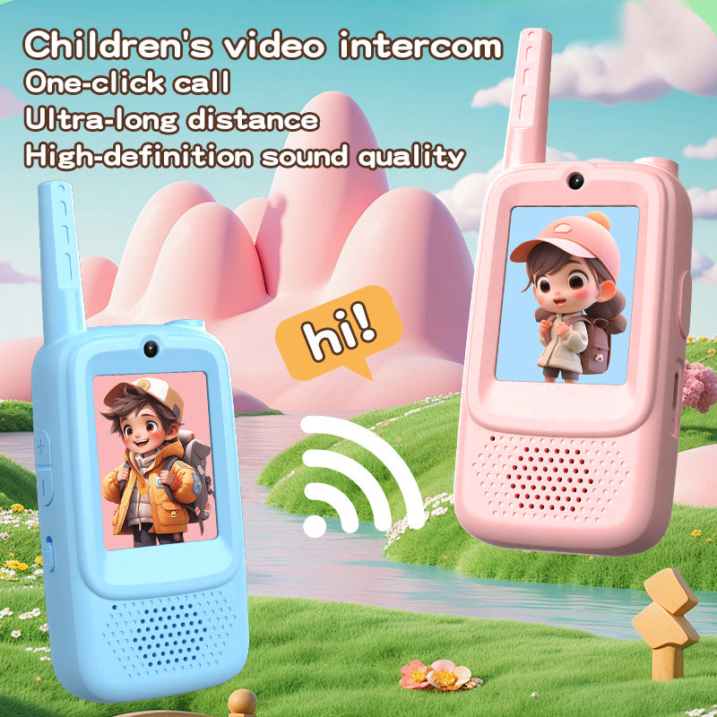2PCS AIRITON JK300 Children's Video Walkie Talkies Selfie Send Voice Photo Emoticons For Kids Gift Boys Girls JK200 New upgrade