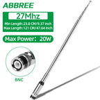 ABBREE 27Mhz CB Radio Antenna BNC Connector Telescopic High Gain Long Range Antenna Compatible with BNC CB Radio Walkie Talkie
