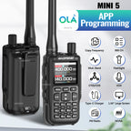 BAOFENG MINI 5 Walkie Talkie 2200mAh Battery APP Bluetooth Programming Long Range Dual PTT Newly Upgraded UV-5R MINI Ham Radio