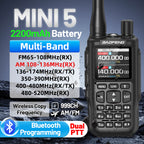 BAOFENG MINI 5 Walkie Talkie 2200mAh Battery APP Bluetooth Programming Long Range Dual PTT Newly Upgraded UV-5R MINI Ham Radio