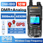 AIRITON DM-188 DMR Digital Analog Walkie Talkie 10W IP68 Waterproof AES256 SMS 3000mAh Dual Band Two Way Ham Radio DM1701 DM-32