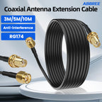 ABBREE SMA Male to Female RG174 Coaxial Extension Cable 3M 5M 10M WiFi Antenna RF Coax Pigtail for Router Network Card