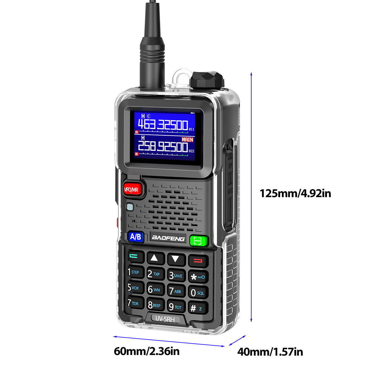 ABBREE Thin Clear Two Way Radio Case Soft TPU High Quality Transparent Dust Fall Protection Exclusive for UV-5RH Handheld Radio