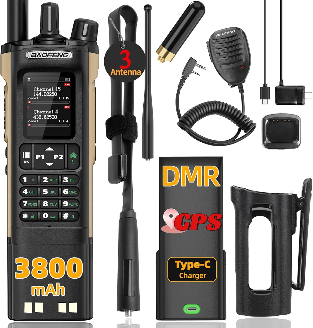 BAOFENG Digital Walkie Talkie DM-32 DMR | Upgraded 3800mAh Battery GPS | Dual Time Slot Air Band APRS For UV-5R UV-32 Ham Radio