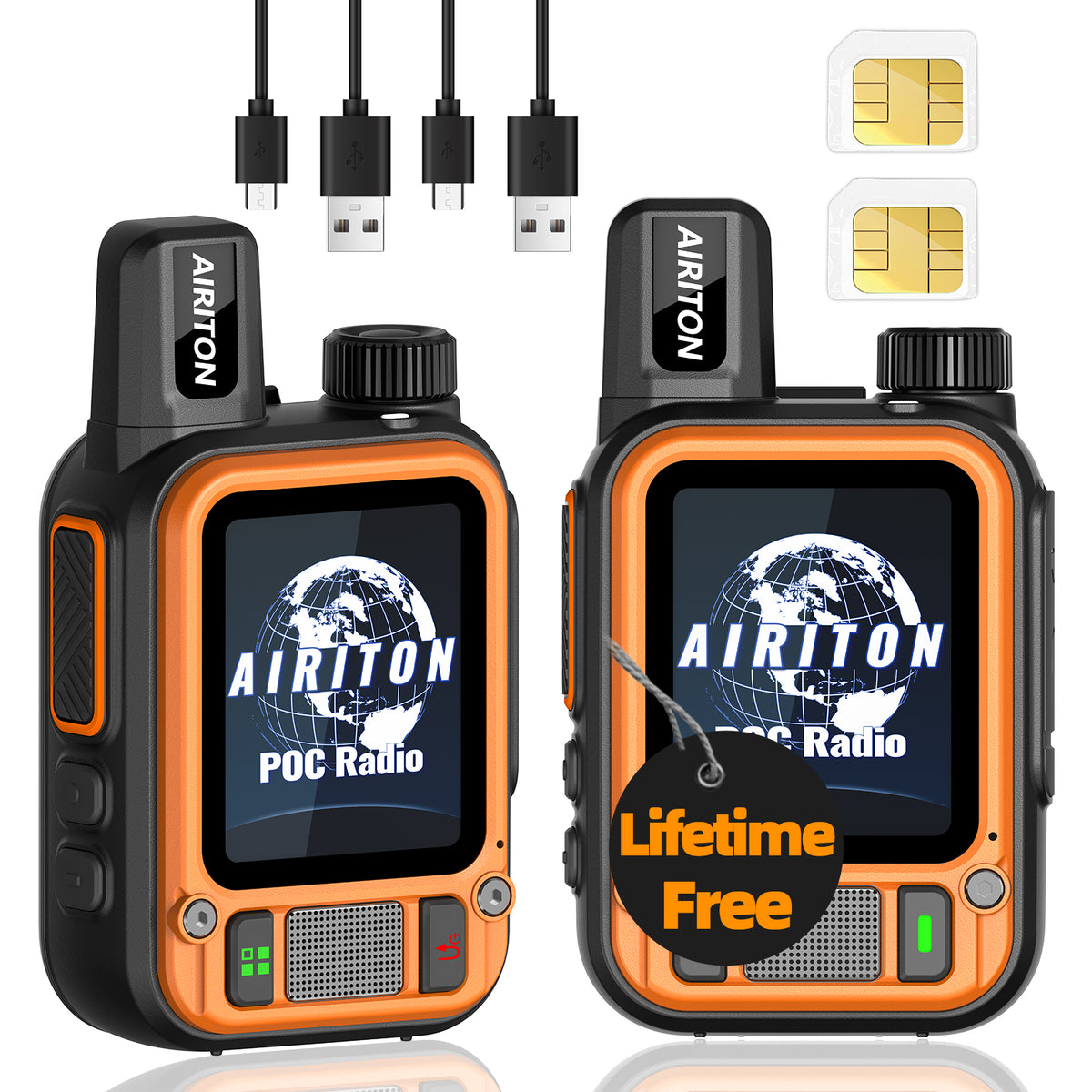 AIRITON AI-186 4G POC Handheld Walkie Talkie Mini Portable Nationwide Two‑Way Radio Intelligent Noise Reduction Support Group & Private Call for Fleet Hotel Construction Outdoor