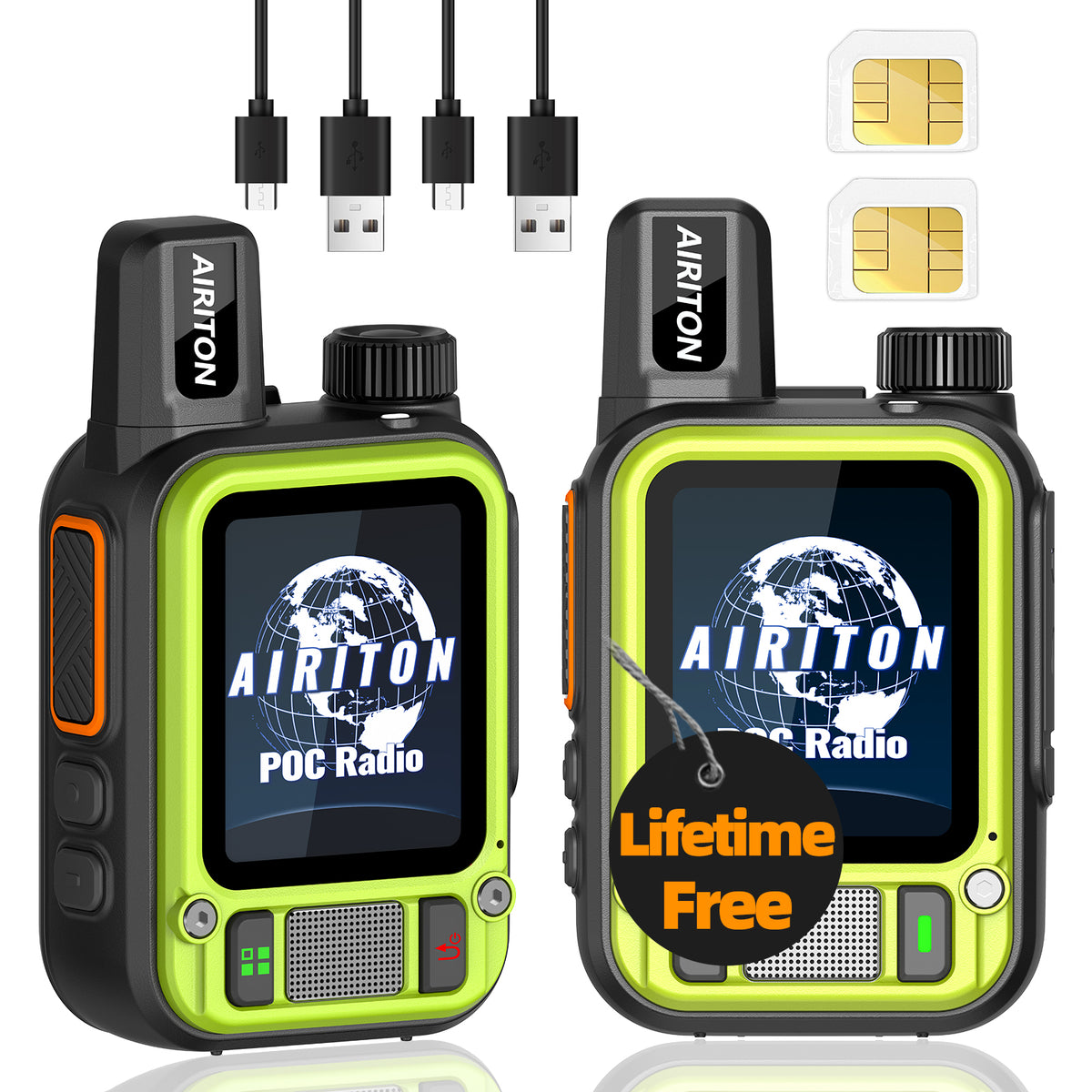 AIRITON AI-186 4G POC Handheld Walkie Talkie Mini Portable Nationwide Two‑Way Radio Intelligent Noise Reduction Support Group & Private Call for Fleet Hotel Construction Outdoor