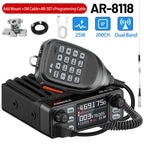 ABBREE AR-8118 25W Dual Band Mini Mobile Radio HD Voice 200CH Long Range VHF UHF Anti-Interference Dual PTT HD Vioce Car Radio