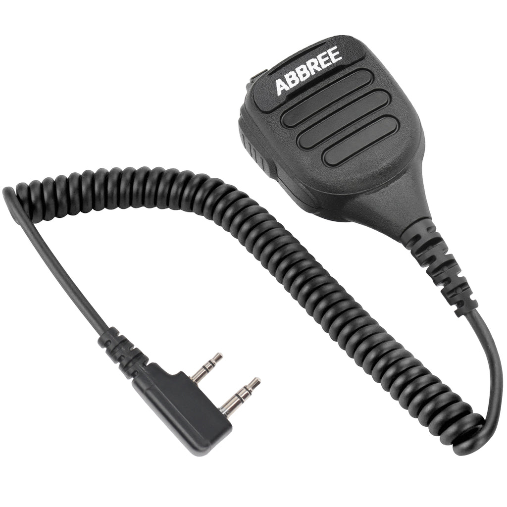 ABBREE AR-850 Speaker Mic Walkie Talkie Volume Adjustable IP54 Waterproof Compatible With Baofeng UV-5R UV-39 BF-888S Ham Radio