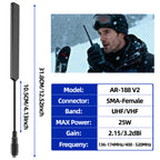ABBREE AR-188 Gooseneck Tactical Antenna SMA-Female VHF UHF for Baofeng UV-5R MINI UV-5RH 21 PRO QUANSHENG UV-K5 Walkie Talkie