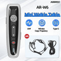 ABBREE AR-W6 Mini Walkie Talkie Collar Clip or Ear Hanging UHF Dual PTT Touch Talk Wireless Copy Frequency For Restaurant Hotel