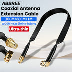 ABBREE 30/60/100 cm Ultra Thin Walkie Talkie Antenna Flat Coaxial Extension Cable SMA Male-to-Female For BAOFENG UV 5R Mini UV32