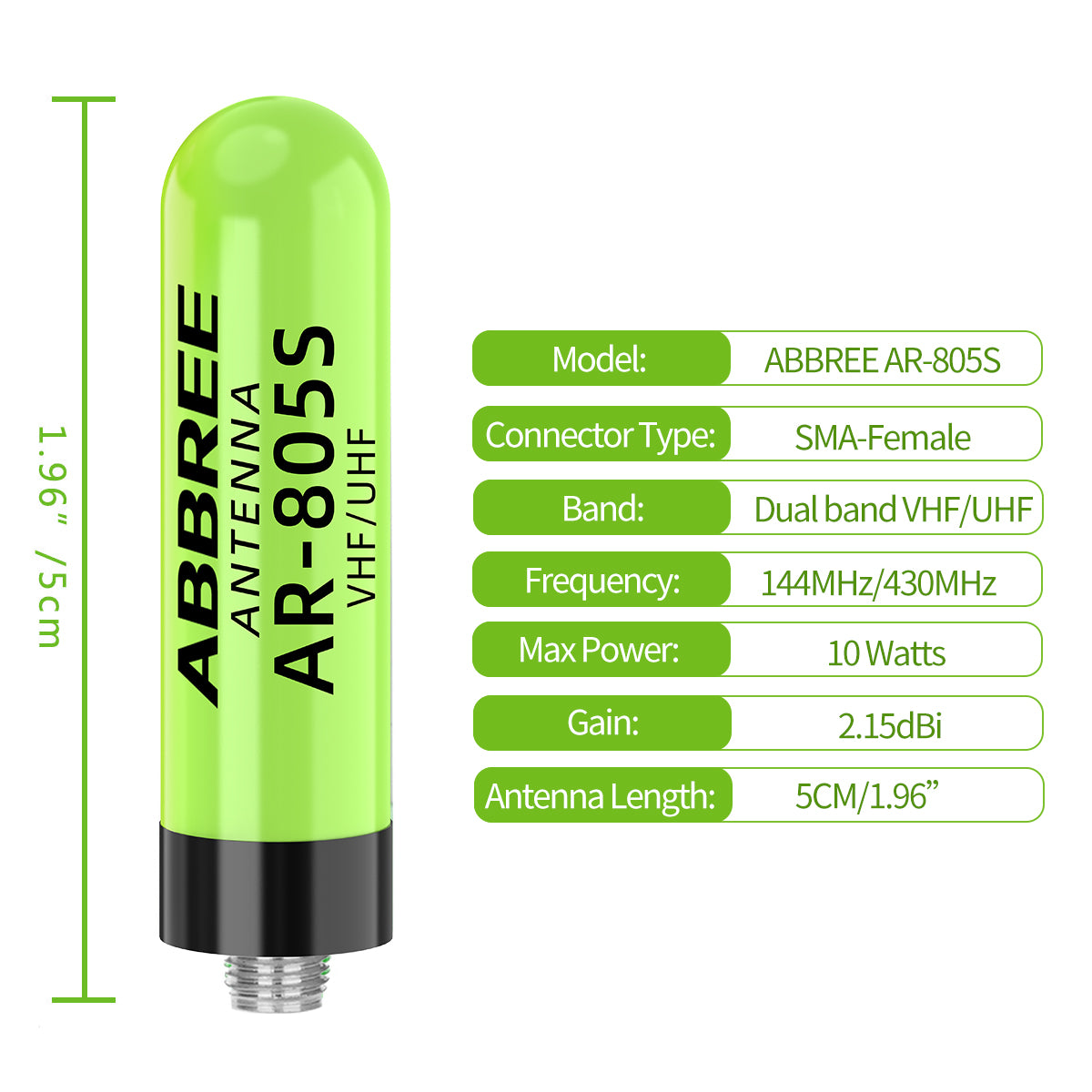 ABBREE AR-805S Mini Walkie Talkie Antenna SMA- Female Dual Band Long Range For Baofeng UV-5R Mini UV-21 PRO UV-32 Two Way Radio