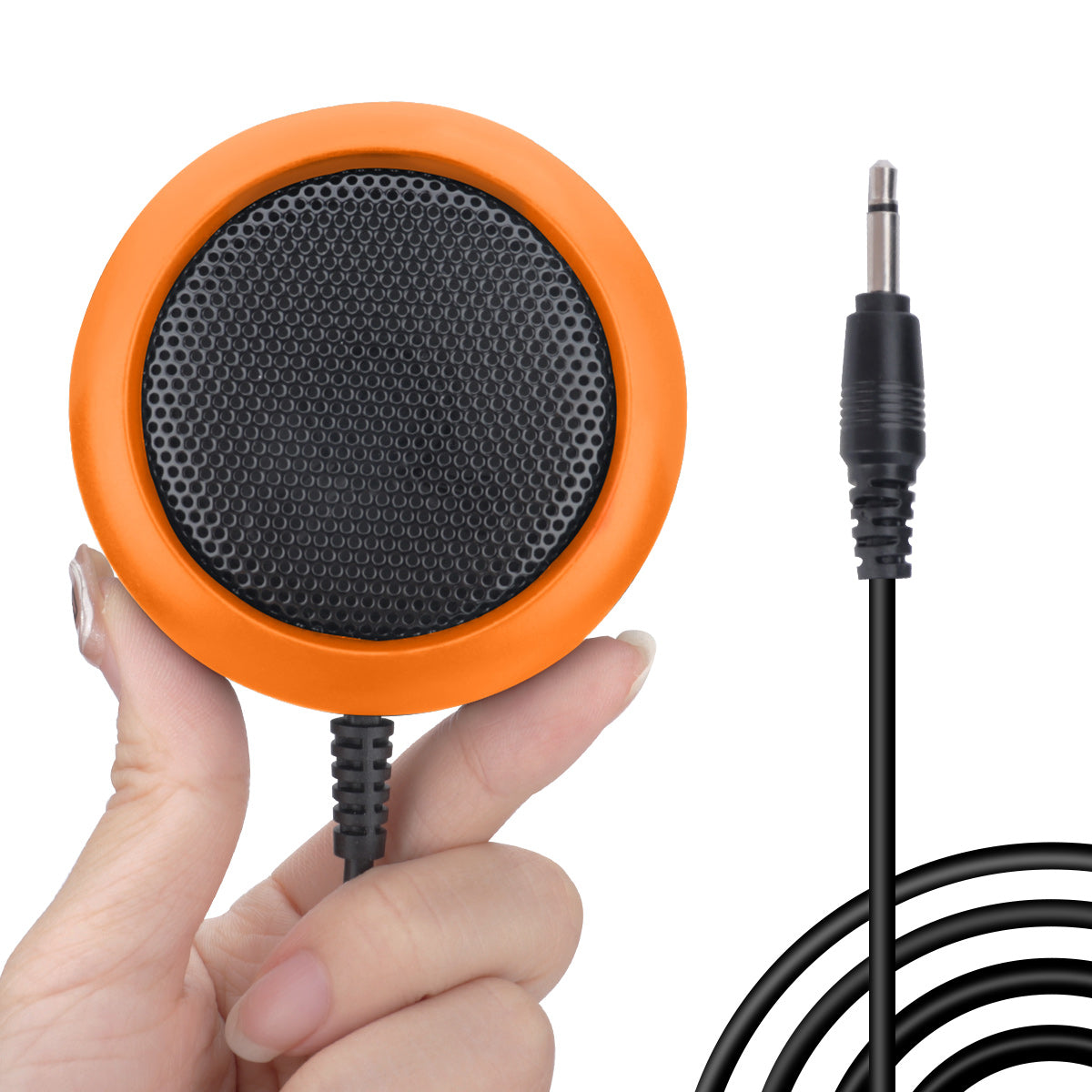 ABBREE KES-4 Car Radio Mini External Speaker Lounder Clear Sound with 3.5mm Plug Power Cord for CB Radio Stations Mobile Radio