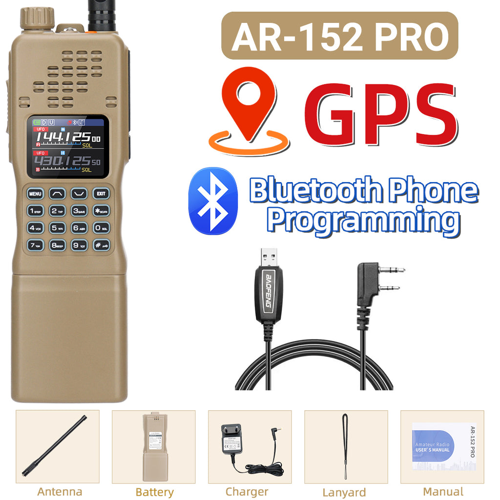 Baofeng AR-152 PRO GPS Ham Radio High Powerful CS Tactical Game Walkie Talkie Long Range Upgraded AR-152 Portable Two Way Radio