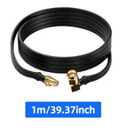 ABBREE Flat SMA Male to Female Window Feedthrough Coaxial Cable No Drilling Antenna Extension Wire for Helium Miner LoRa Gateway