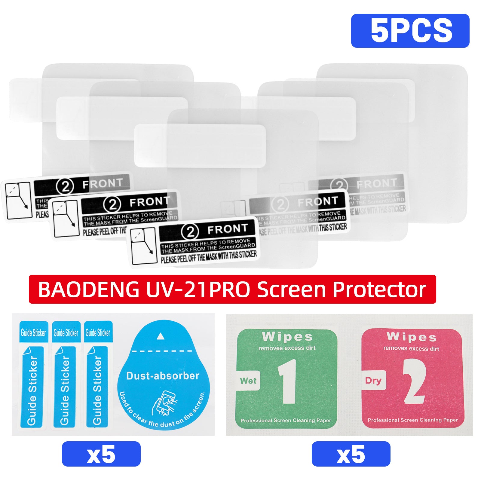 Baofeng UV-21 PRO V2 Screen Protector Case Friendly Cover Walkie Talkie Film HD Clear Shockproof For UV-21 PRO GPS V4 Ham Radio