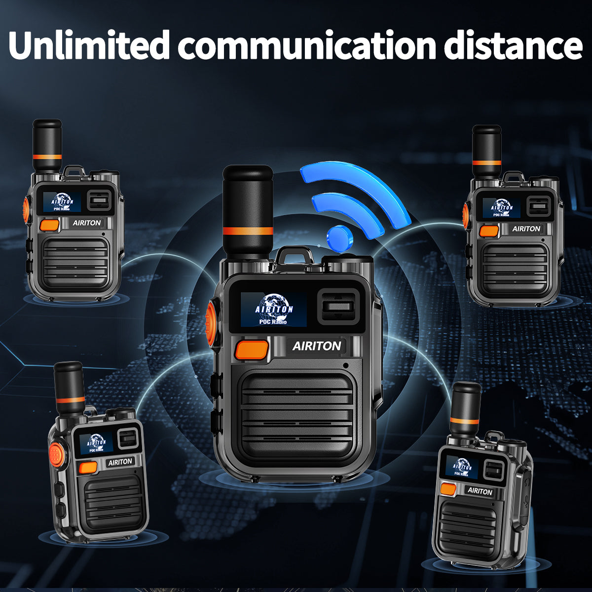 (Lifetime Free) Airiton Walkie Talkies Fast Radio Unlimited Range Nationwide Long Distance Handheld 4G LTE POC Two Way Radio Rapid Push to Talk Over Cellular Radio Long Range (2 with SIM Card)