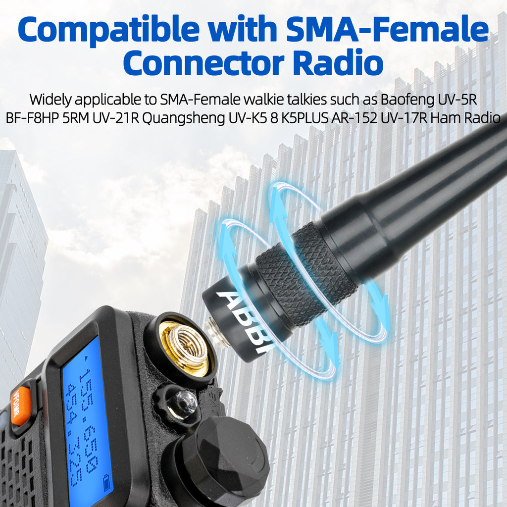 ABBREE AR-771 PRO SMA-Female VHF UHF Dual Band Antenna For Walkie Talkie Baofeng UV-5R UV-21 k6 Quansheng UV K5 (8) Ham Radio