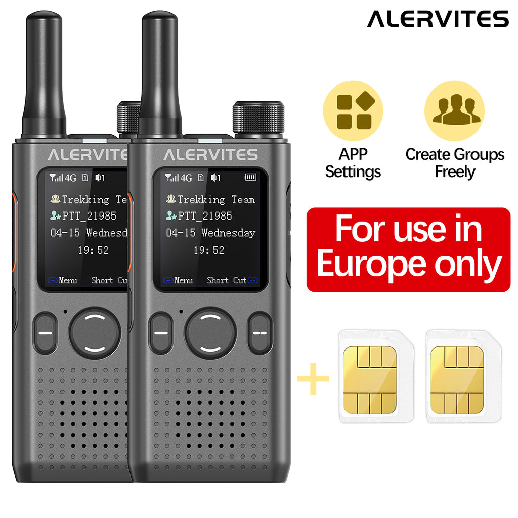 ALERVITES AT1 POC Radio Global 4G/5G Network Walkie Talkie Create Groups Freely Phone APP Settings Unlimited Distance  For Baofeng Portable USB Charge Ham Radio