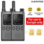 ALERVITES AT1 POC Radio Global 4G/5G Network Walkie Talkie Create Groups Freely Phone APP Settings Unlimited Distance  For Baofeng Portable USB Charge Ham Radio