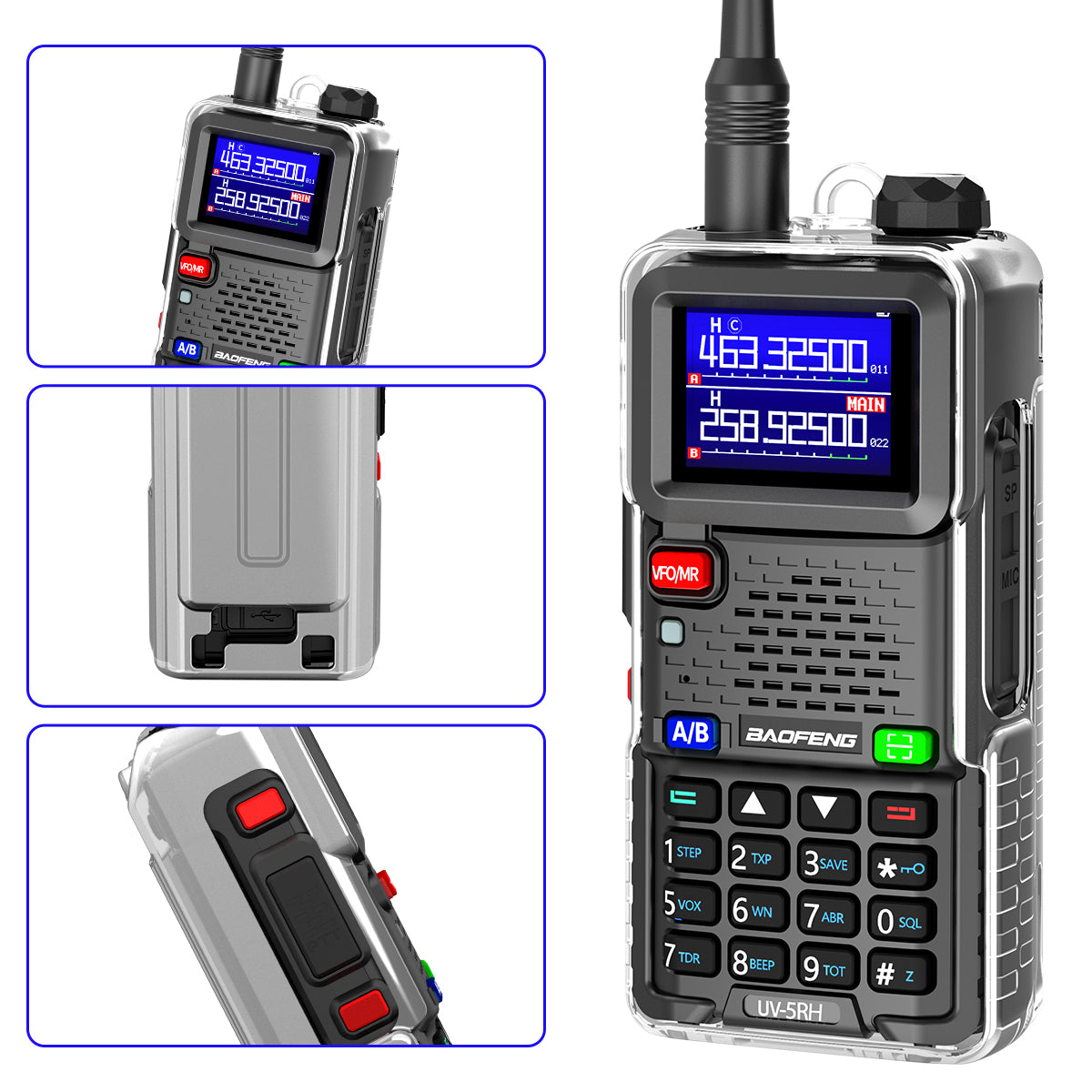 ABBREE Thin Clear Two Way Radio Case Soft TPU High Quality Transparent Dust Fall Protection Exclusive for UV-5RH Handheld Radio