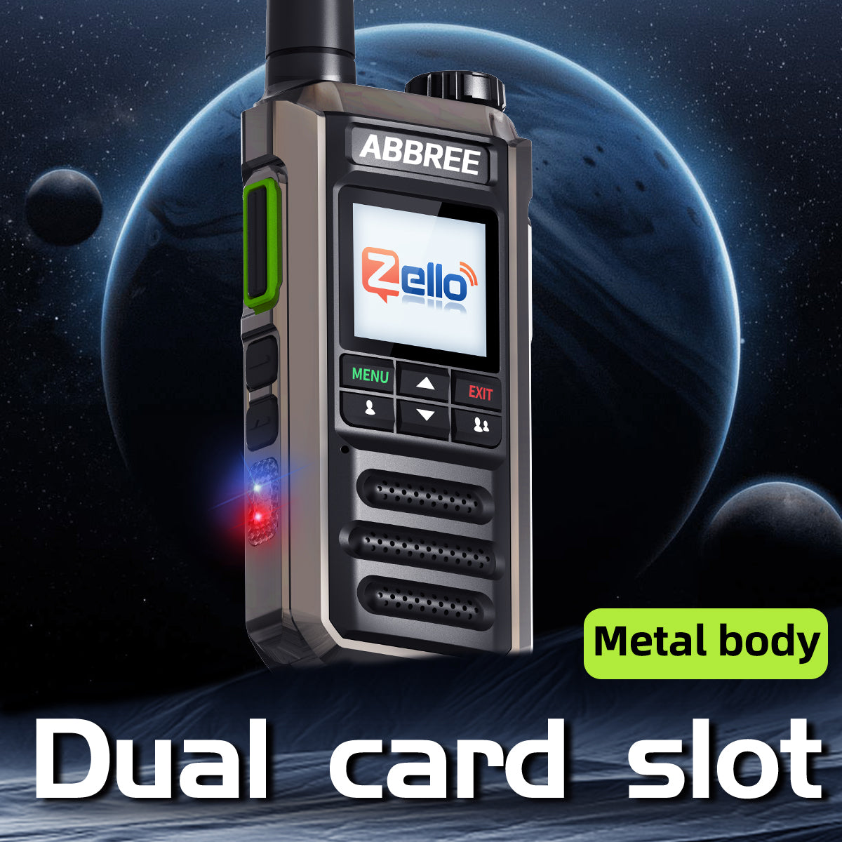 ABBREE GP-18 2G/3G/4G Zello Walkie Talkie Dual Sim Card Slots Global POC Android Bluetooth WIFI Unlimited Distance Network Radio