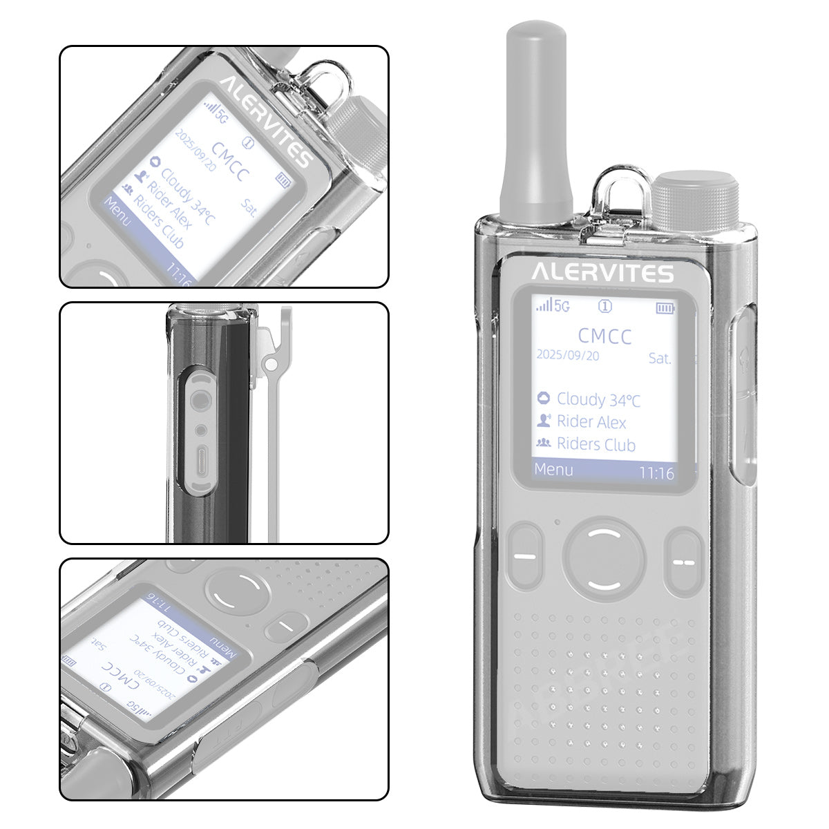 ABBREE Transparent Walkie Talkie Protective Case High Quality TPU Material Drop Protection Dustproof for Baofeng AT1 POC Radio