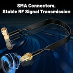 ABBREE Flat SMA Male to Female Window Feedthrough Coaxial Cable No Drilling Antenna Extension Wire for Helium Miner LoRa Gateway