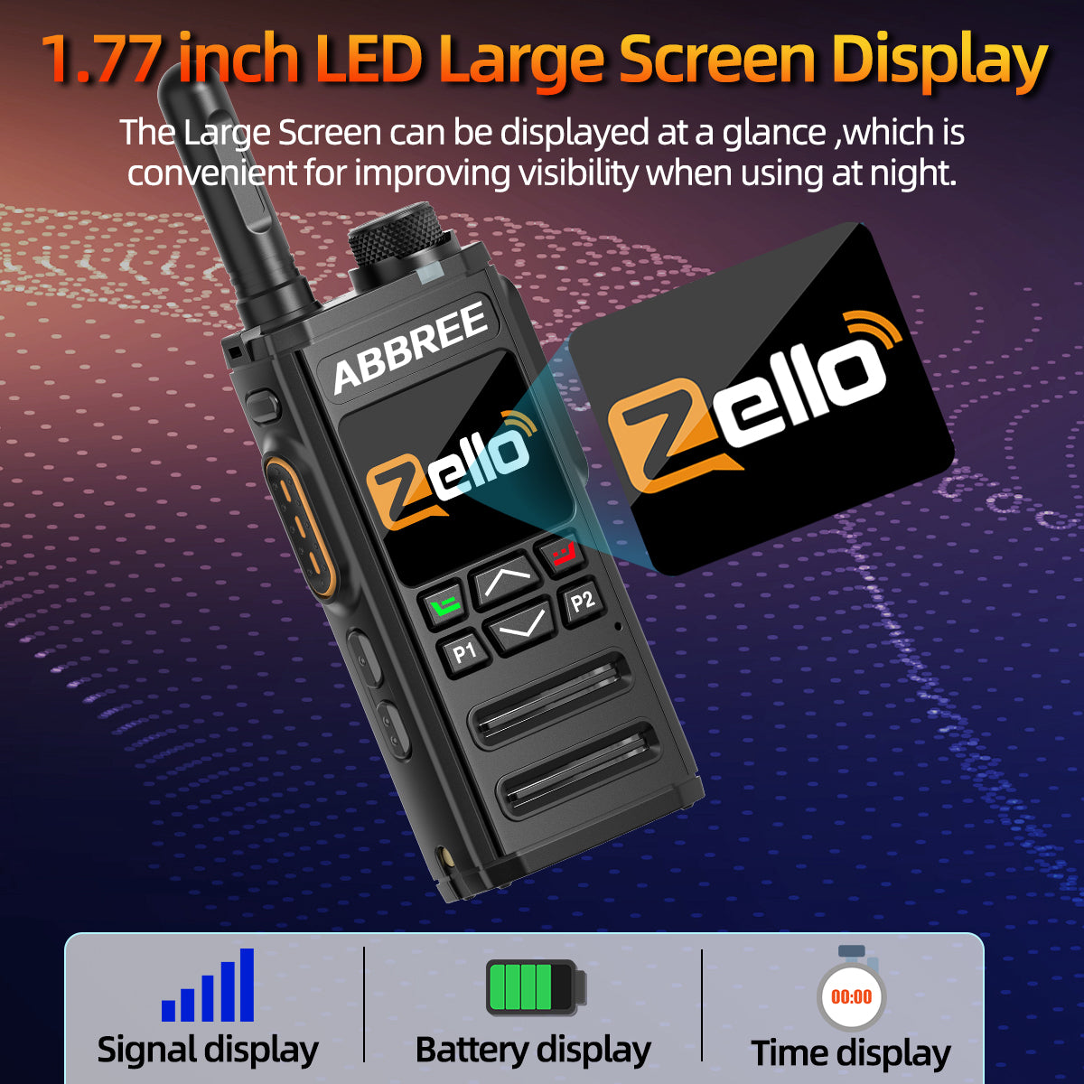 ABBREE GP-268 Network Walkie Talkie Zello Global POC Radio Wireless Unlimited distance SIM Card 4G Android Bluetooth Ham Radio