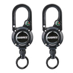 ABBREE Retractable Heavy Duty Pull Reel Carabiner Key Chains Strong Steel Wire Rope Buckle Outdoor Microphone Hanger Climbing