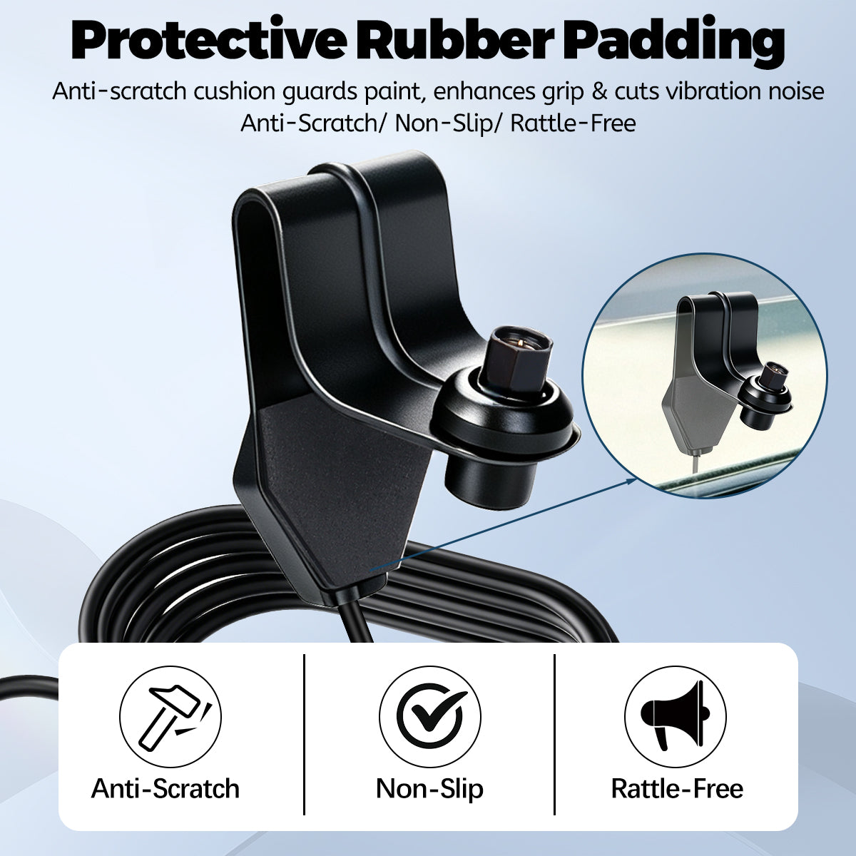 ABBREE Car Window Clip Antenna Mount with SMA Extension Cable