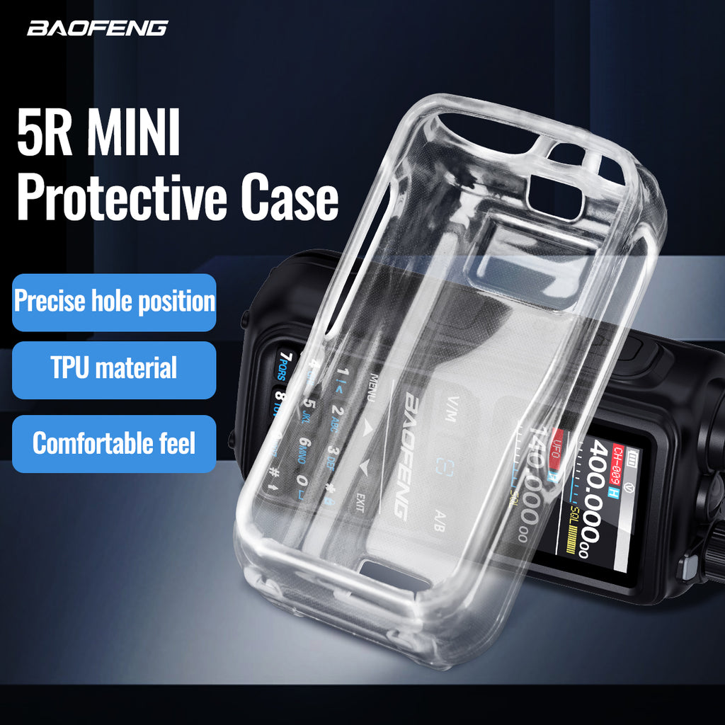 ABBREE Transparent Walkie Talkie Protective Case TPU Material Drop Druable Protection Dustproof Only for UV-5R Mini Radio