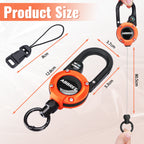 ABBREE Retractable Heavy Duty Pull Reel Carabiner Key Chains Strong Steel Wire Rope Buckle Outdoor Microphone Hanger Climbing